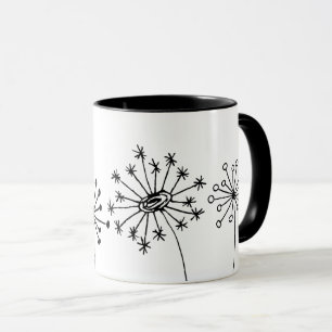 Caneca Minimalista Dente-de-Leão - Arte Botânica L