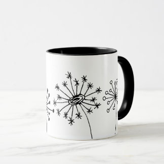 Caneca Minimalista Dente-de-Leão - Arte Botânica L