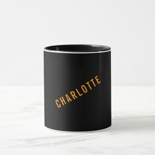 Caneca Minimalista Elegante Clássico Profissional Nome Pr (Centro)