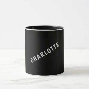 Caneca Minimalista Elegante Clássico Profissional Nome Pr