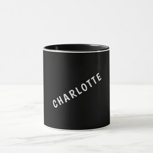 Caneca Minimalista Elegante Clássico Profissional Nome Pr (Centro)