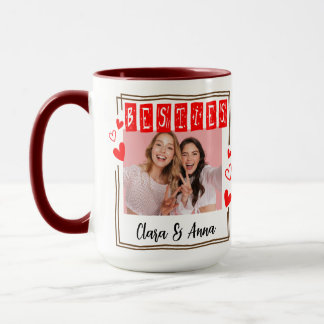 Caneca Minimalista Moderna Chic Melhores Amigas BFF Foto