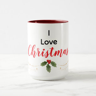 Caneca Minimalista Moderna Eu Amo Natal