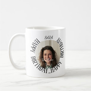 caneca minimalista personalizada de café de aniver