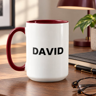 Caneca Minimalista Two Tone com Nome ou Logotipo P