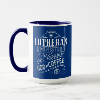 Caneca Ministro do Lutheran, psto pelo deus e pelo café
