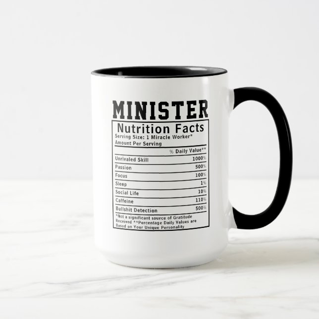 Caneca Ministro Engraçado Nutrição Fala Empregado (Direita)