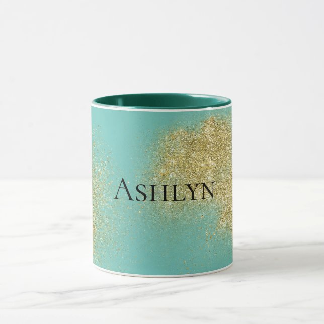 Caneca Mint Dourada Glitzy Glitter (Centro)