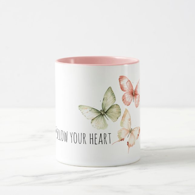 Caneca Mint Pink Cream Butterflies (Centro)