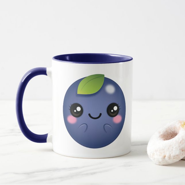 Caneca Mirtilo de Kawaii (Com Donut)