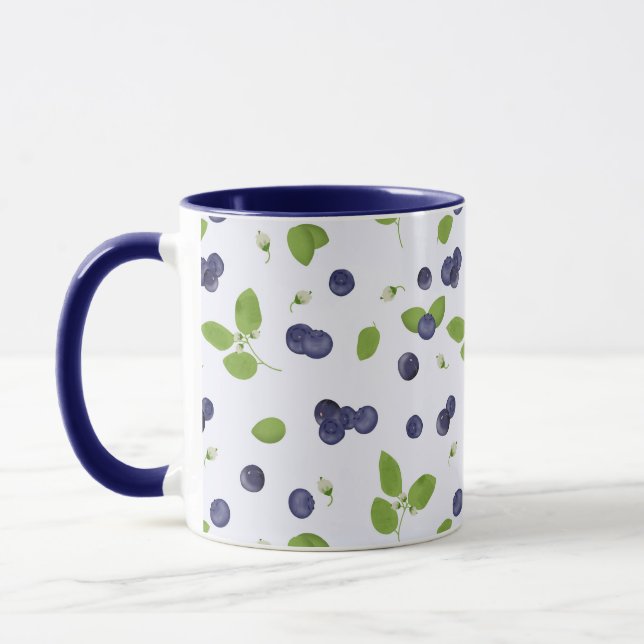 Caneca Mirtilos Flores de Mirtilo Folhagem (Esquerda)