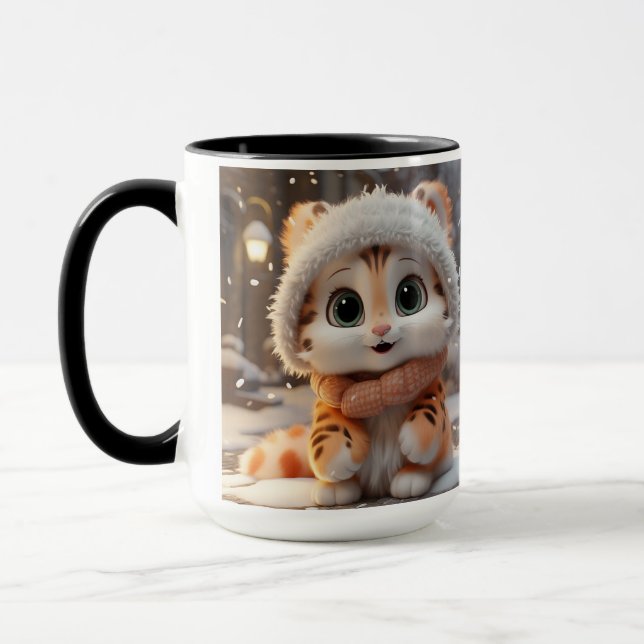 Caneca Misha - Um leopardo de neve fofo (Esquerda)