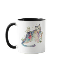 Miss Cat em casa Coffee Mugs