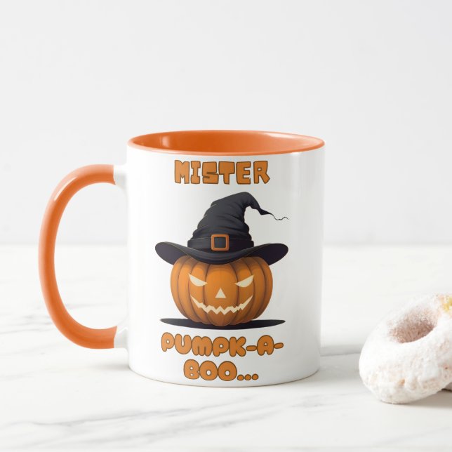 Caneca Mister Pumpk-A-Boo Abóbora de Halloween (Com Donut)