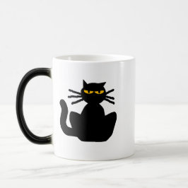Caneca Misterioso Gato Negro Olhos Amber Sentados