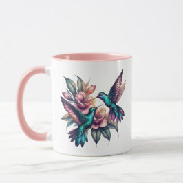 Caneca Mistura de aves e flores