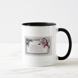 Caneca Miúdo de GreetingLittle do Natal através do pape