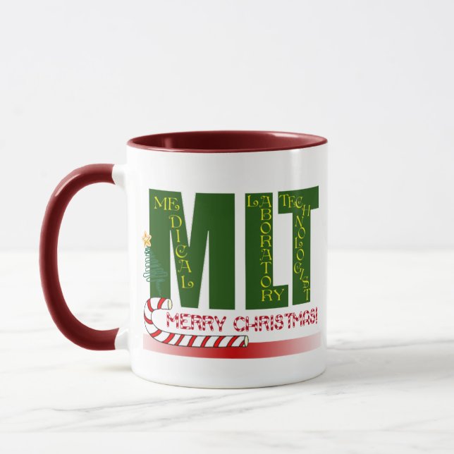 CANECA MLT MERRY CHRISTMAS - TECNOLOGIA MÉDICA DE LABORAT (Esquerda)