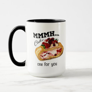 Caneca Mmmh Cake Aquarell Kuchen mit Vintage Zitat