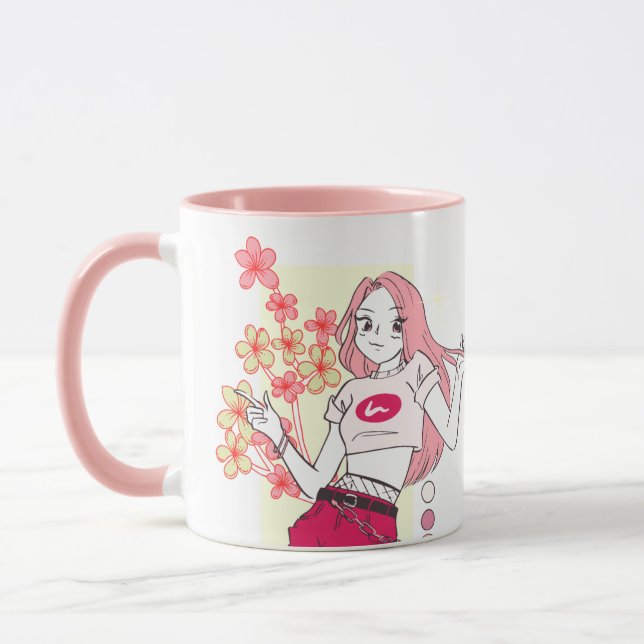 Caneca Moça Rosa Moderna Chefe Coffee Mug (Esquerda)