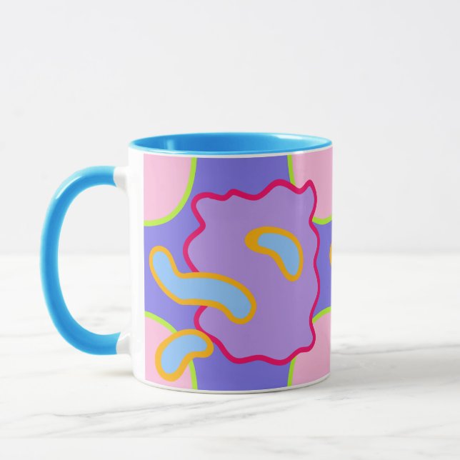 Caneca Mod Bolhas E Blocos Pastel (Esquerda)