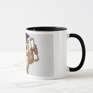 Caneca Modelo de adesivo de coruja de formatura de desenh