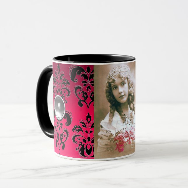 CANECA MODELO DE FOTO DE GEMSTONE VERMELHO PRETO (Frente Esquerda)