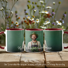 Caneca Modelo De Foto Fav Gardener One Com Texto De Rico