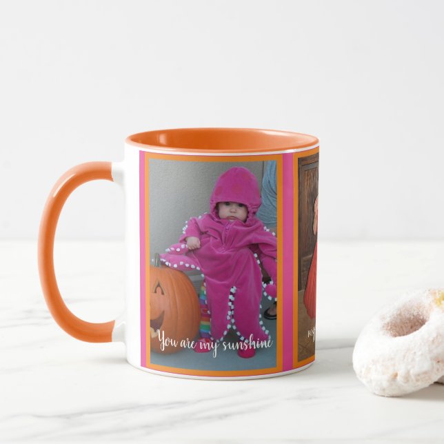 Caneca Modelo de Foto Feliz "Você é o meu Sol" (Com Donut)