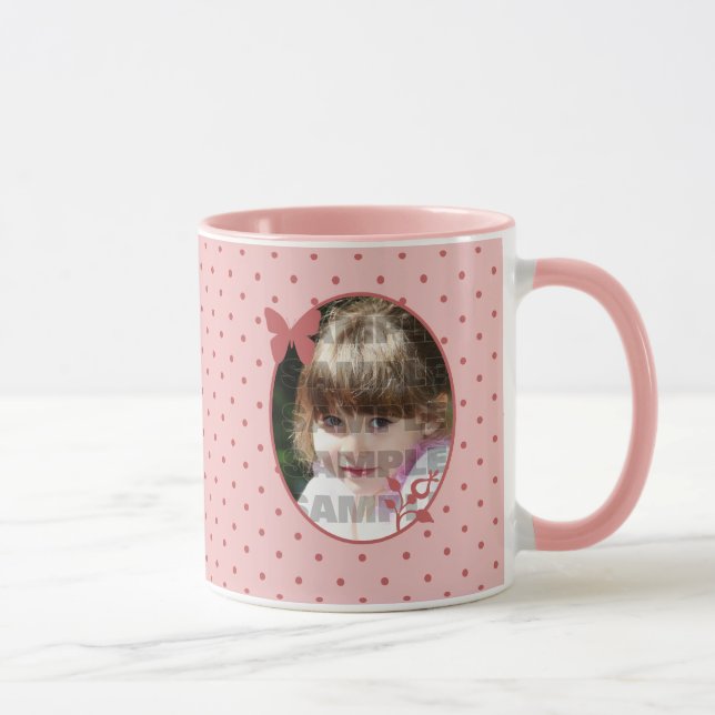 Caneca Modelo de Foto Rosa Personalizado (Direita)