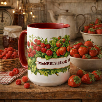 Caneca Modelo de Frutas Vermelhas Frescas da Fazenda
