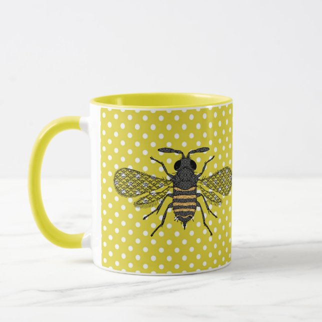 Caneca Modelo de Polkadot Amarelo da BEE Trendy Dom Decor (Esquerda)