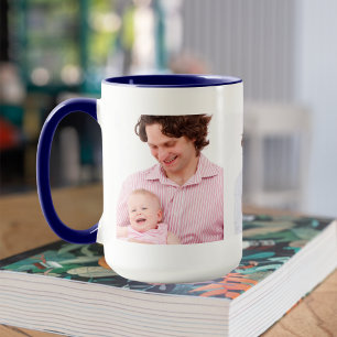 Caneca Modelo de três fotos da família personalizadas