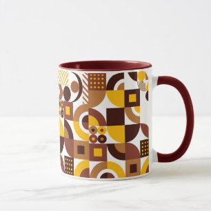 Caneca modelo geométrico colorido do estilo retro boho
