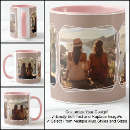 Caneca Modelo Moderno de Colagem de Fotos para Instagram 