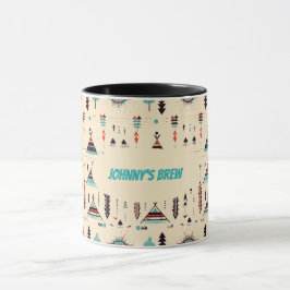 Caneca Modelo nativo americano de árvore e editável