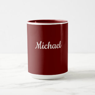 Caneca Modelo Vermelho Escuro, texto branco,