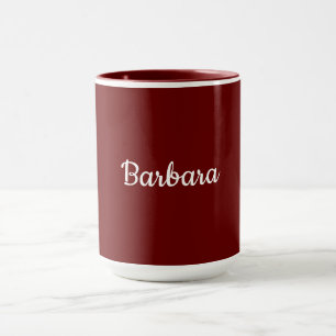 Caneca Modelo Vermelho-escuro, texto branco,
