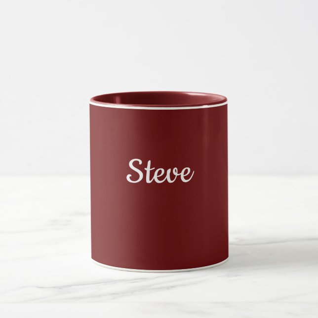 Caneca Modelo vermelho-marrom, texto branco, (Centro)