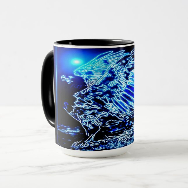 Caneca Modelos de aves: Magnified Eagle 01-01 (Frente Esquerda)