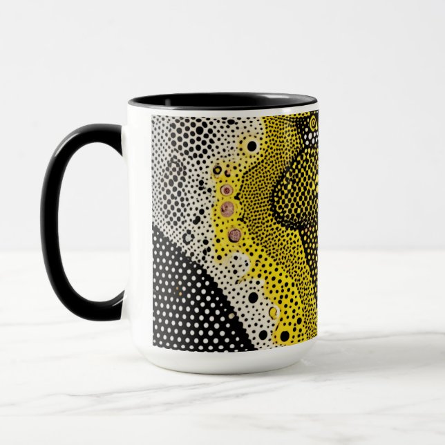 Caneca Modern Abstract Dot Pattern Mug (Esquerda)