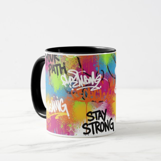 Caneca Modern Abstract Graffiti Art Personalized Gift Mug (Frente Esquerda)