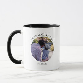 Caneca Modern Best Dad By Par Personalized Photo Coffee