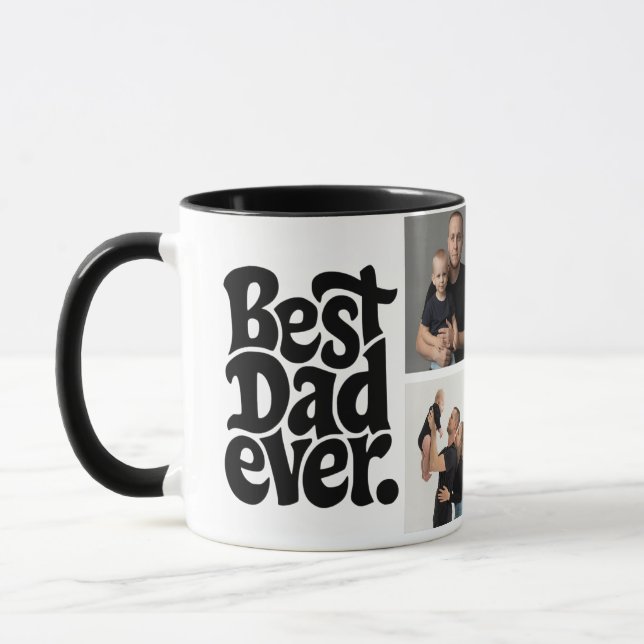 Caneca Modern Best Dog Dad Photo (Esquerda)