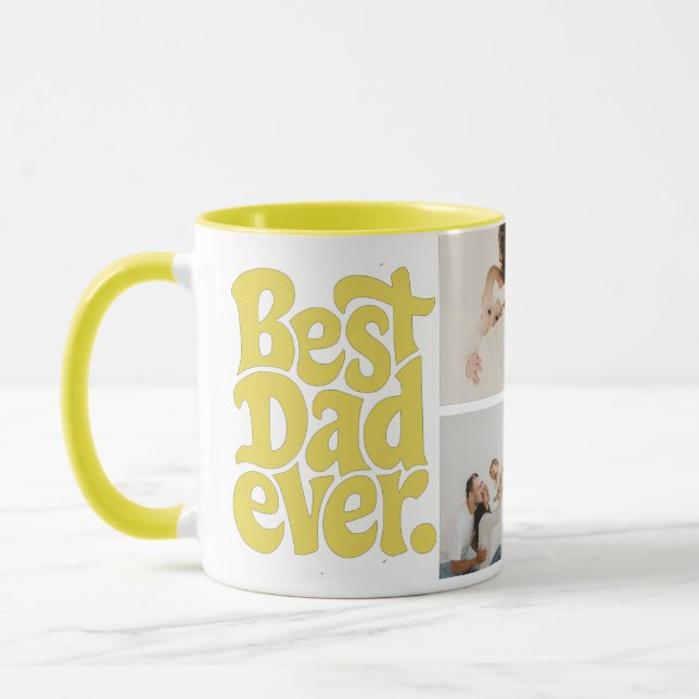 Caneca Modern Best Dog Dad Photo (Esquerda)
