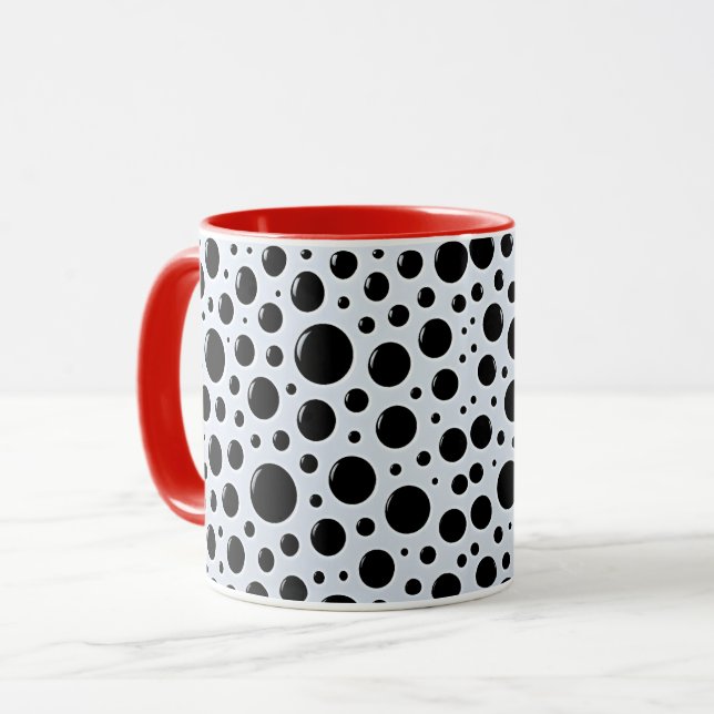 Caneca Modern Black Circle Dots (Frente Esquerda)