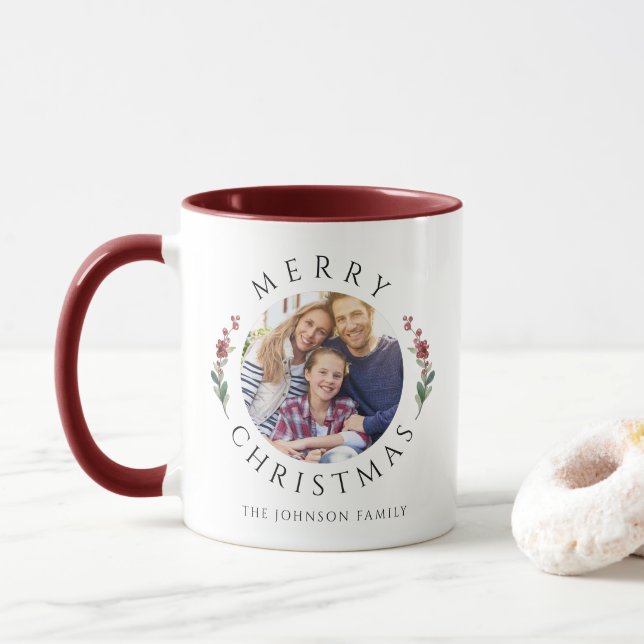Caneca Modern Botanical Photo Christmas (Com Donut)
