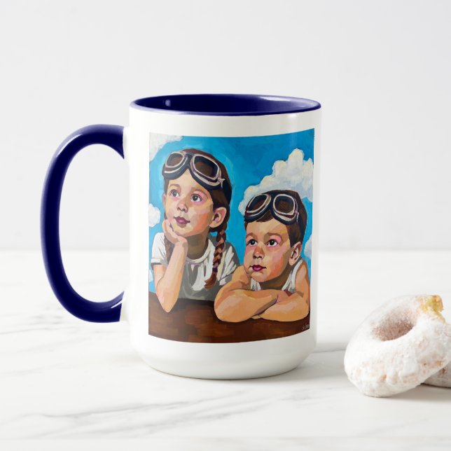 Caneca Modern Cherub Painting - Rembrandt Inspired Art (Com Donut)