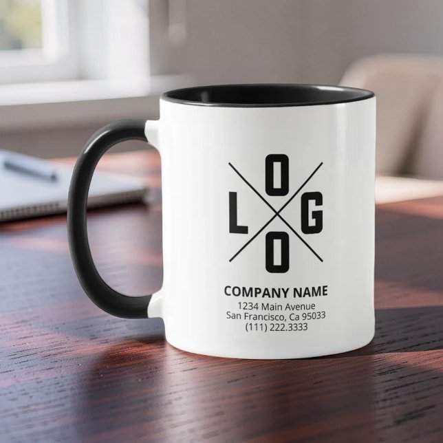 Caneca Modern Custom Logo Small Business Promotional (Criador carregado)