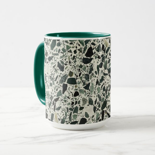 Caneca Modern Green Terrazzo (Frente Esquerda)